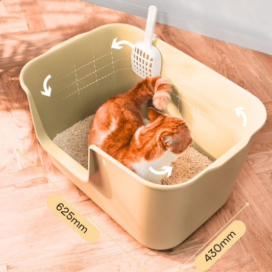 Super Large Rectangle Cat Litter Box + Mat & Scoop-cat-Pooping-Catati NZ