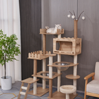 Multi-Level Castle Cat Tree - Dual Space Capsules & Integrated Steps