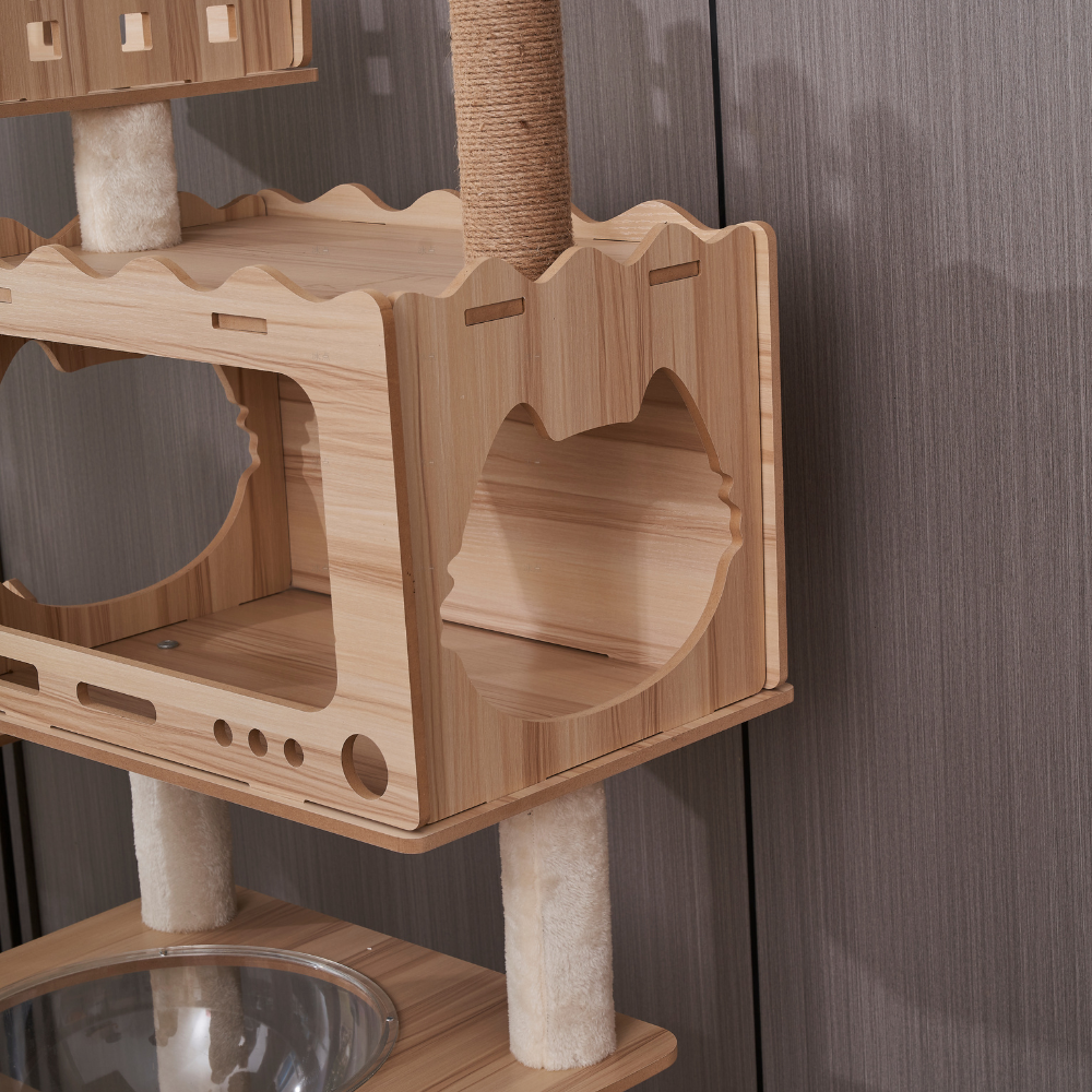 Multi-Level Castle Cat Tree - Dual Space Capsules & Integrated Steps