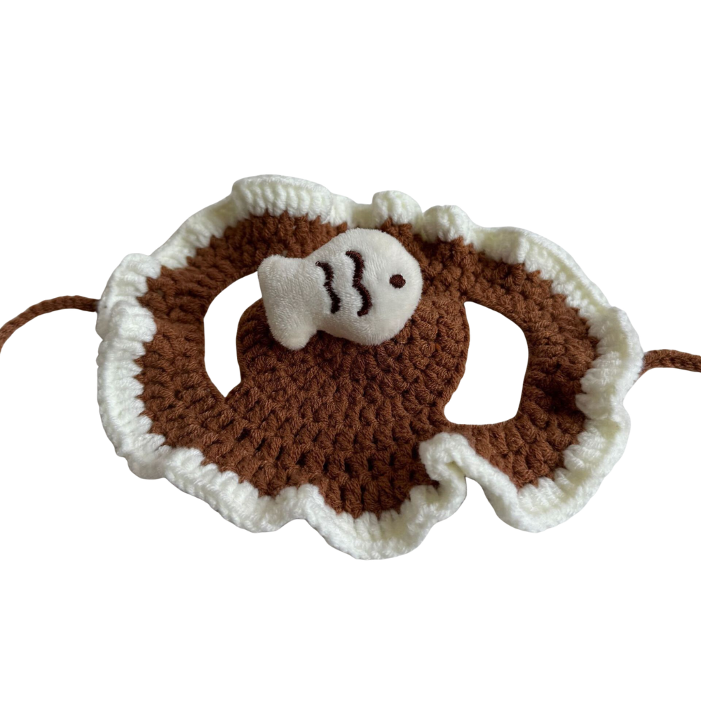 Hand-Knitted Crochet Cat Hat - Cute Artisan Pet Accessory