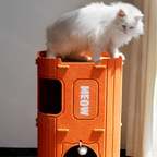 Modular Horizon Cat Tunnel & Lounge - Adhesive-Free Eco-Felt