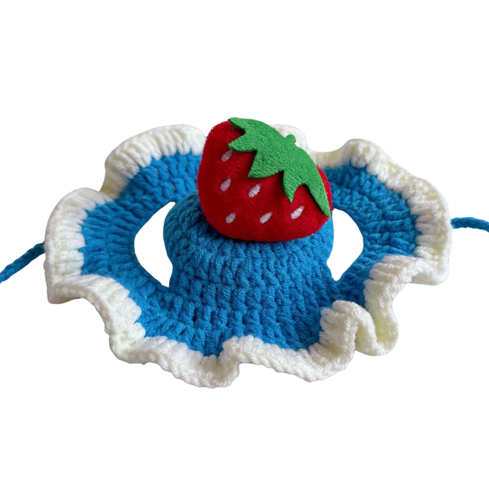 Hand-Knitted Crochet Cat Hat - Cute Artisan Pet Accessory