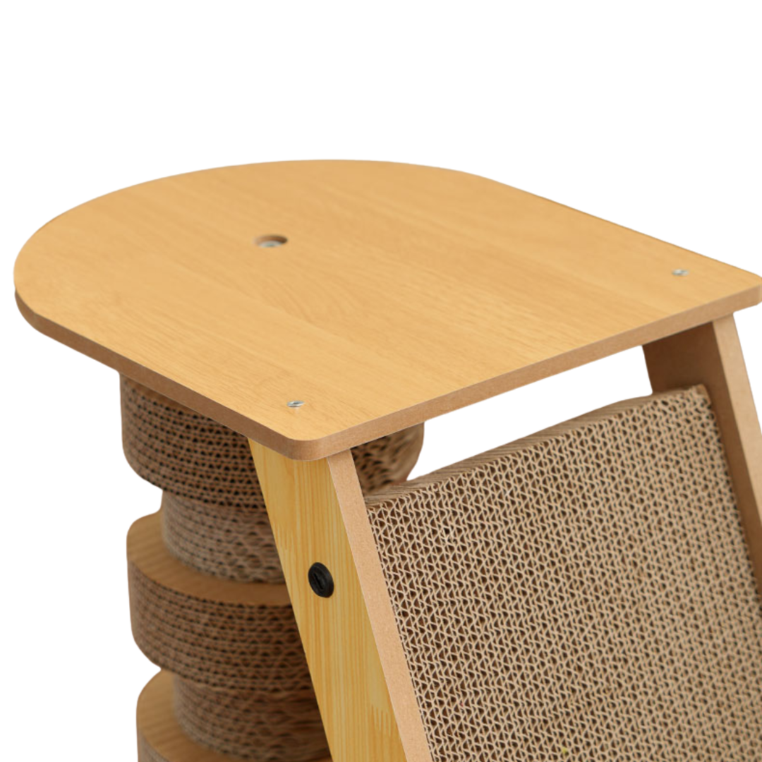 Vertical Cardboard Cat Scratcher Tower with Toy Track by CATATI SELECTED - Default Title - Furniture - Catati