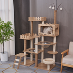 Multi-Level Castle Cat Tree - Dual Space Capsules & Integrated Steps