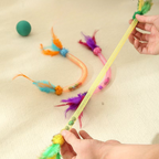 Elastic Feather Cat Teaser Toy – Bite-Resistant & Stretchable