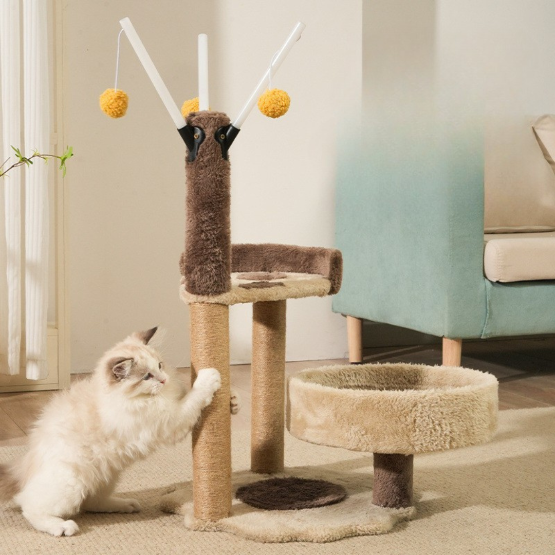 Bordeaux Cat Tree with Hammock & Toys – Catati Comfort Series by Catati - Default Title - Furniture - Catati