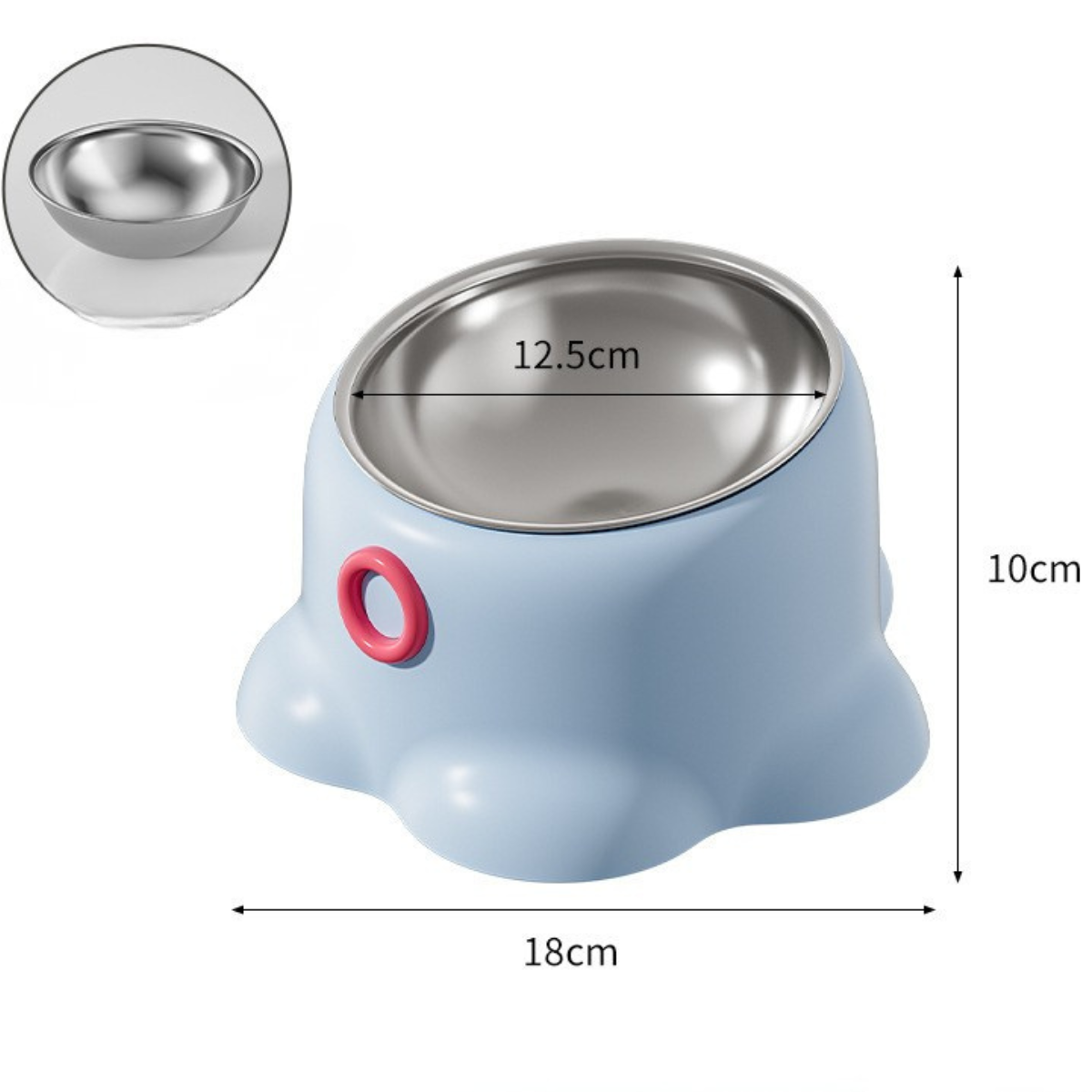 Raised Cat Bowl with Squid-Leg Base – Anti-Tip Design