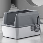 Catati Stainless Cat Litter Box with High Sides – 15cm Entry by CATATI SELECTED - Beige - Litter - Catati