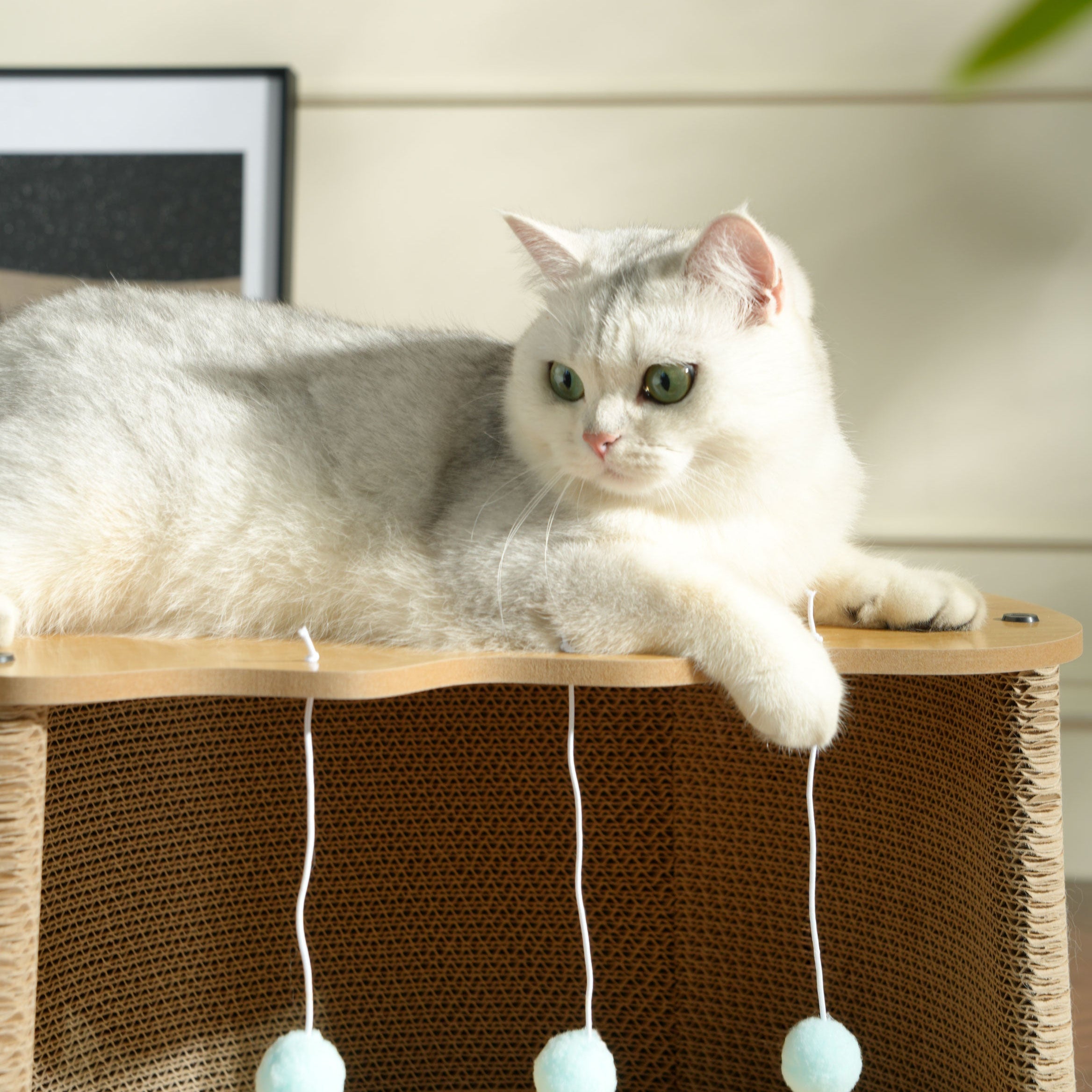 Eggshell Cat Tree with Scratcher & Hanging Toys by CATATI SELECTED - Default Title - Furniture - Catati