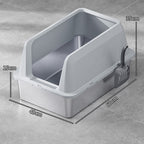 Catati Stainless Cat Litter Box with High Sides – 15cm Entry by CATATI SELECTED - Silver - Litter - Catati