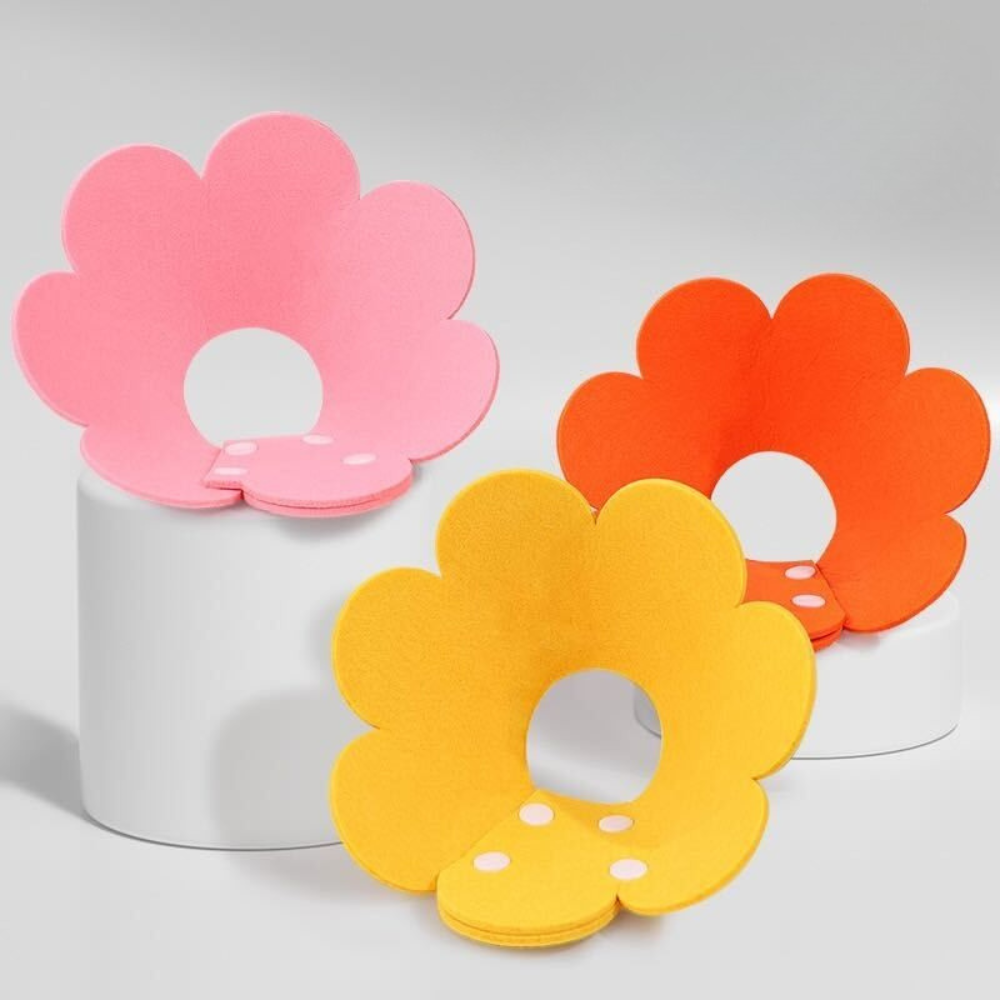 Soft Flower Cat Recovery Collar - Anti-Lick Comfort Cone - S / Yellow - Accessories - Catati Cat Store