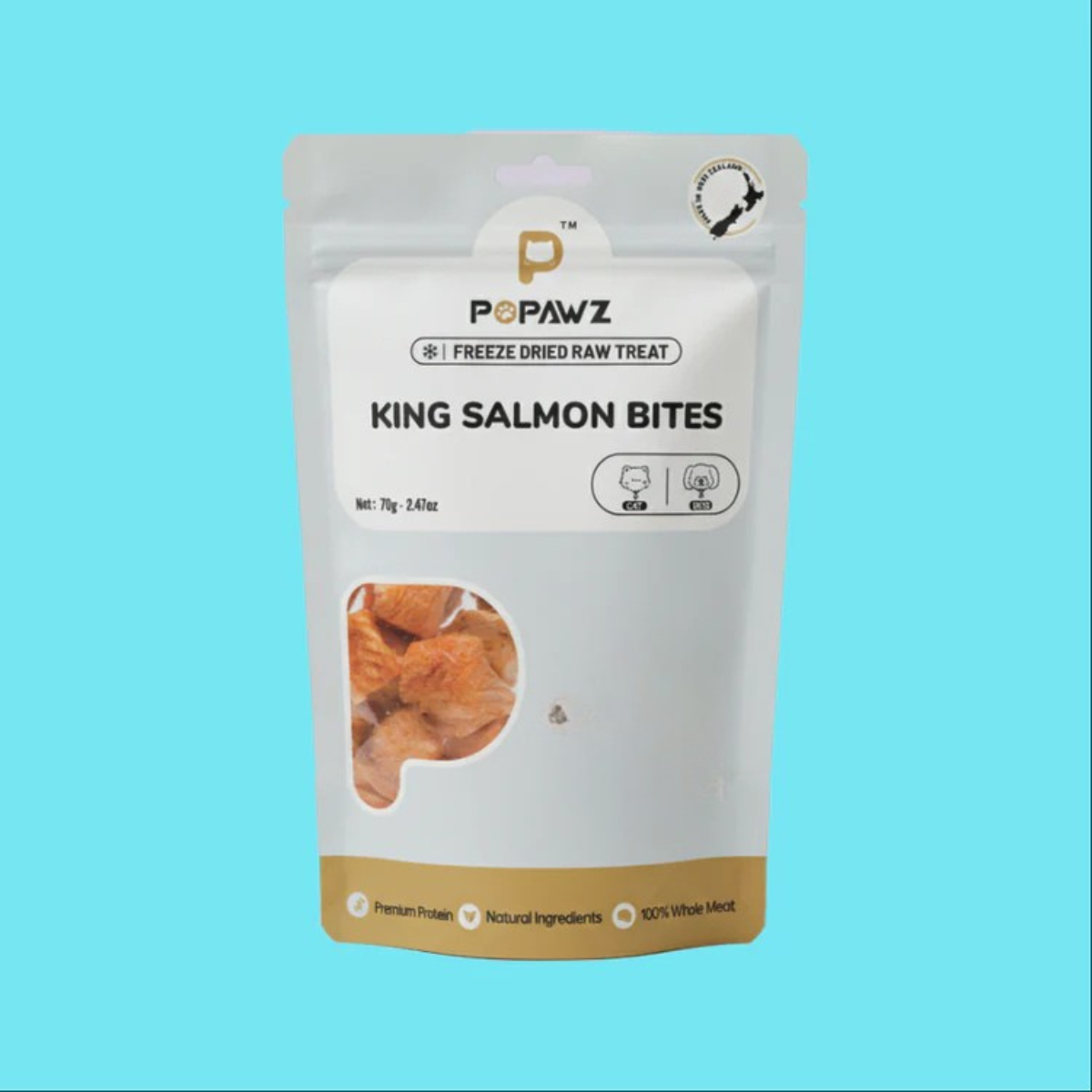Freeze‑Dried King Salmon Bites for Cats – NZ Wild King Salmon