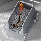 Catati Stainless Cat Litter Box with High Sides – 15cm Entry by CATATI SELECTED - Beige - Litter - Catati