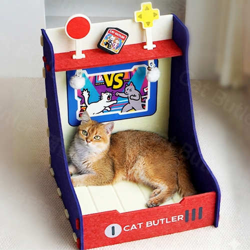 Arcade Game Console Cat Bed - Retro Felt Design
