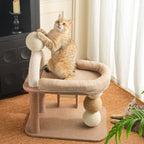 Wooden Design Modern Cat Tree - Lounge Bed & Sisal Scratching Balls