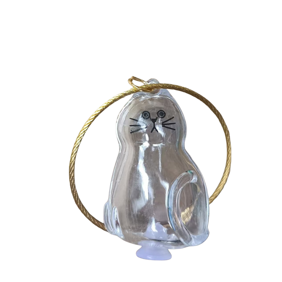Cat Whisker Holder Keychain – Glass Keepsake Charm (3 Styles) by CATATI SELECTED - Clear Cat - Other - Catati