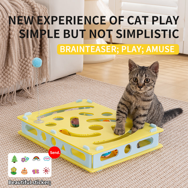 Suction Cup Spring Furball Cat Toy – Interactive Enrichment Game by CATATI SELECTED - Default Title - Playing - Catati