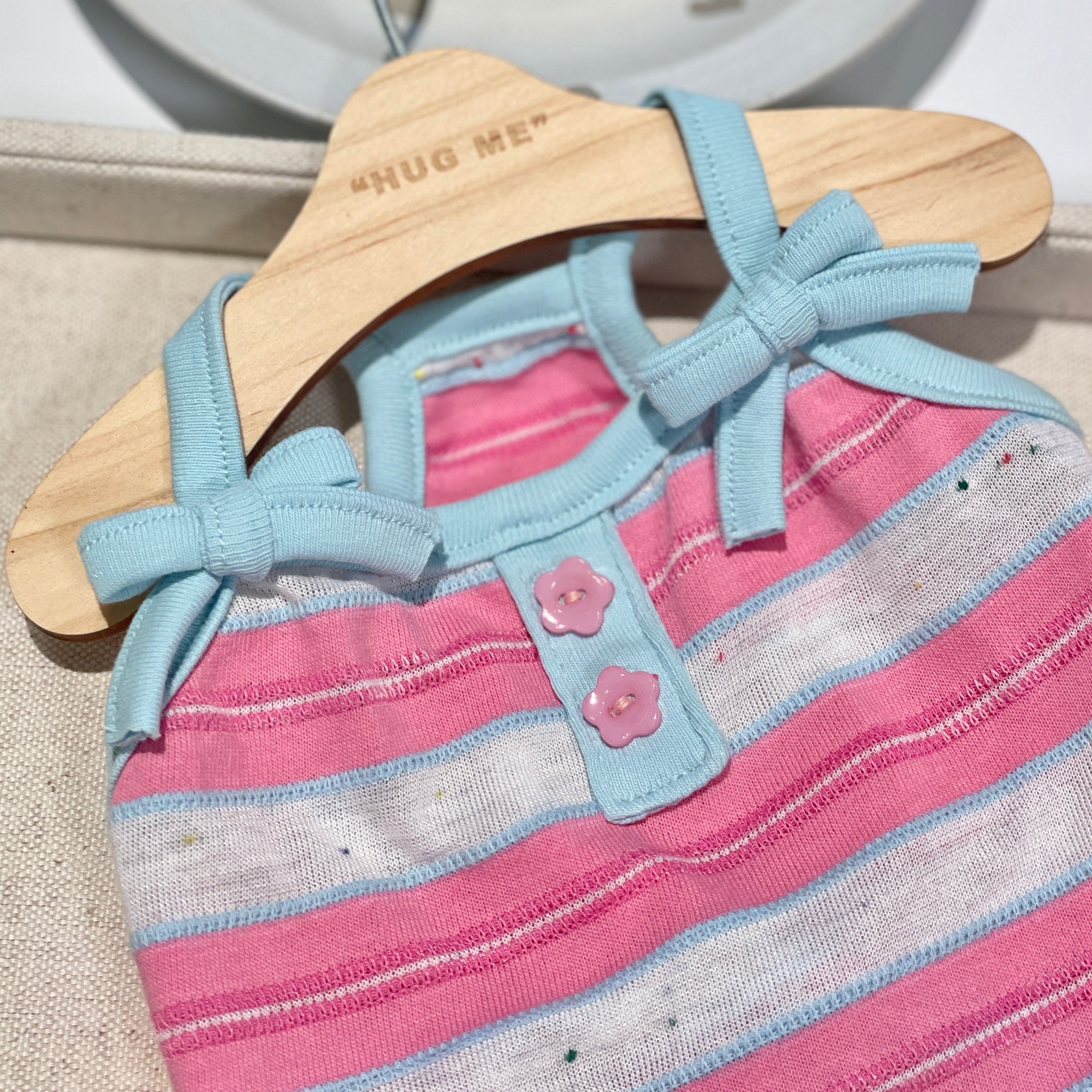 Pink Striped Summer Cat Vest with Bow Ties by CATATI SELECTED - M - Accessories - Catati