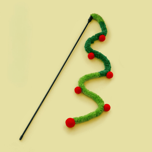 Christmas Tree Cat Teaser Wand – Festive Chase Toy for Playful Cats - Default Title - Toys - Catati Cat Store