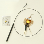 Owl Feather Teaser Wand – Interactive Cat Toy with Bell