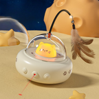 UFO Smart Cat Toy – Interactive Laser & Feather Teaser