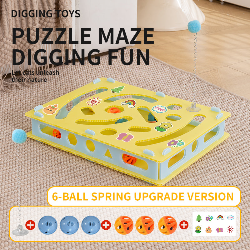 Suction Cup Spring Furball Cat Toy – Interactive Enrichment Game by CATATI SELECTED - Default Title - Playing - Catati