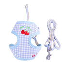 Gingham Cat Harness Set with Treat Pouch – Strawberry, Cherry, Pineapple