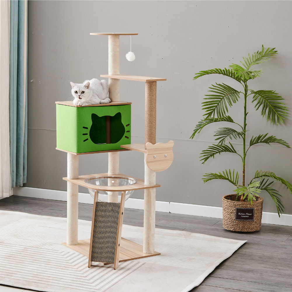 Designer Cat Castle Tower - Single Panoramic Space Capsule & Biologically Optimized Tones