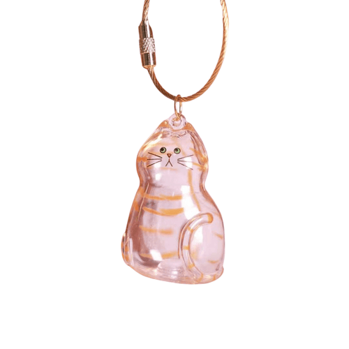 Cat Whisker Holder Keychain – Glass Keepsake Charm (3 Styles) - Orange - Other - Catati Cat Store