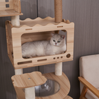 Multi-Level Castle Cat Tree - Dual Space Capsules & Integrated Steps