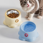 Raised Cat Bowl with Squid-Leg Base – Anti-Tip Design