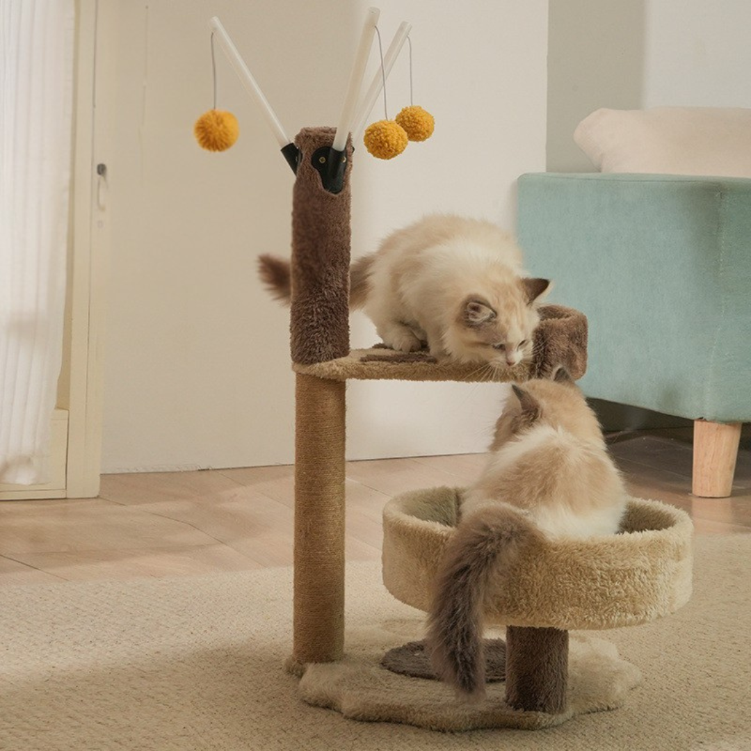 Bordeaux Cat Tree with Hammock & Toys – Catati Comfort Series by Catati - Default Title - Furniture - Catati