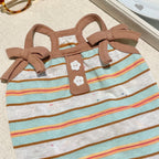 Striped Bowtie Shoulder Cat Vest – Summer Petwear NZ by CATATI SELECTED - M - Accessories - Catati