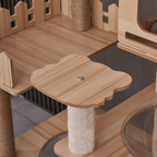 Multi-Level Castle Cat Tree - Dual Space Capsules & Integrated Steps