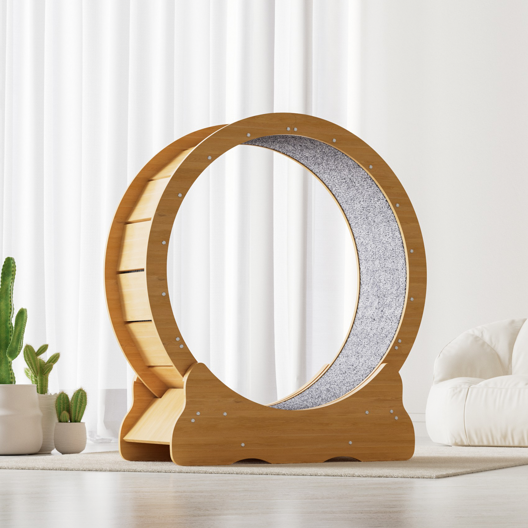 Cat Exercise Wheel - Quiet Motion & Integrated Scratching Surface