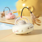 UFO Smart Cat Toy – Interactive Laser & Feather Teaser