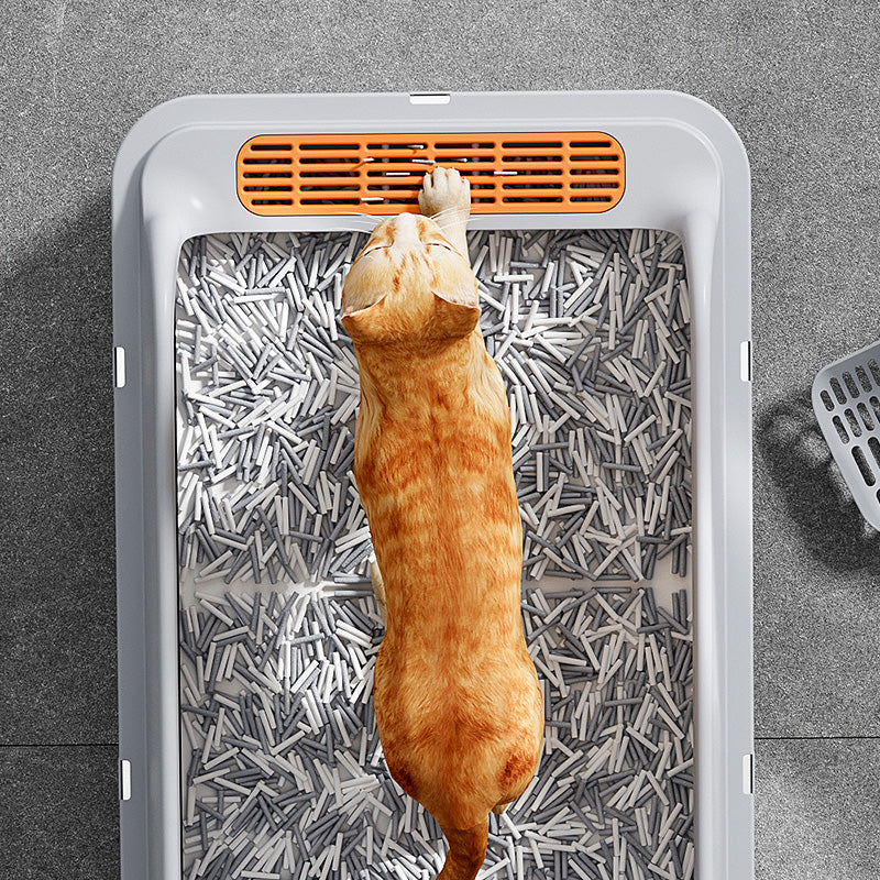 XL 60cm Stainless Steel Cat Litter Box with Scoop – Clean & Durable