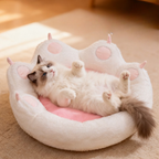 Plush Cat Paw Bed - Deep Sleep Comfort