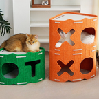 Stackable Felt Cat House - Modular Scratching Sanctuary