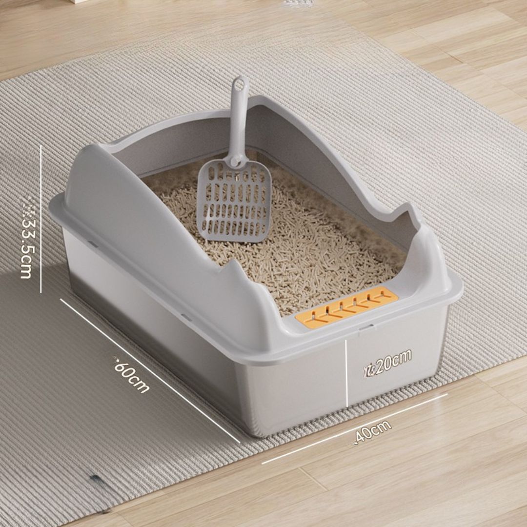 (60cm) XL High Enclosed Stainless Steel Cat Litter Box by CATATI SELECTED - Silver - Litter - Catati