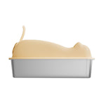 (60cm) XL High Enclosed Stainless Steel Cat Litter Box by CATATI SELECTED - Silver - Litter - Catati