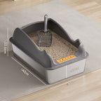 (60cm) XL High Enclosed Stainless Steel Cat Litter Box by CATATI SELECTED - Grey - Litter - Catati