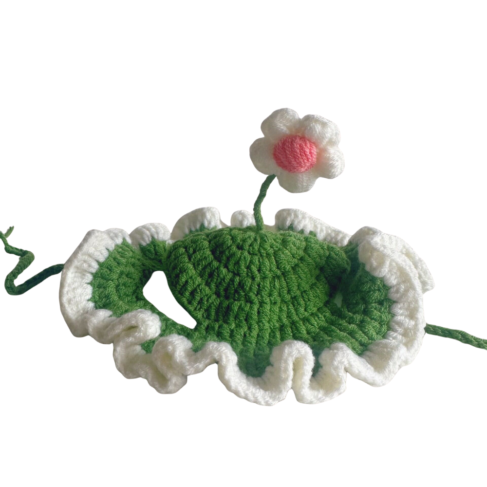 Hand-Knitted Crochet Cat Hat - Cute Artisan Pet Accessory