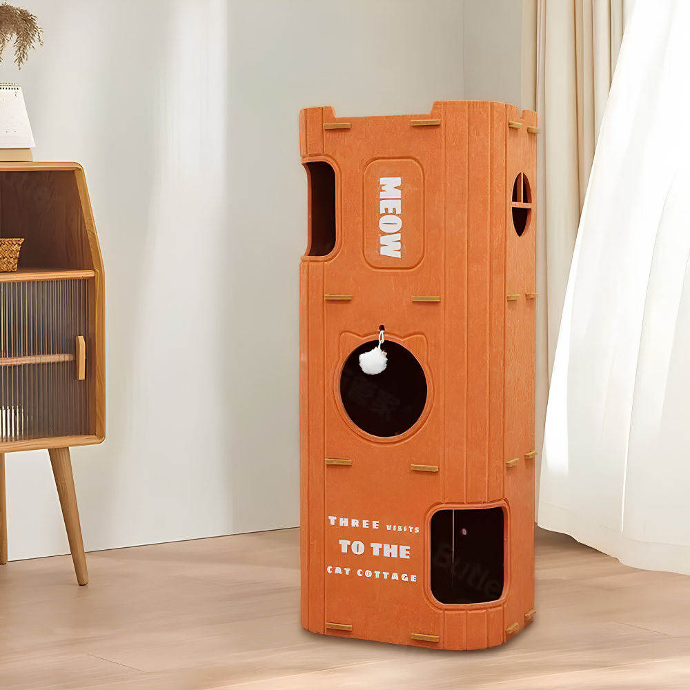 Modular Horizon Cat Tunnel & Lounge - Adhesive-Free Eco-Felt
