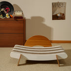 Wooden Design Curved Cat Lounge - High-Density Corrugated Scratcher