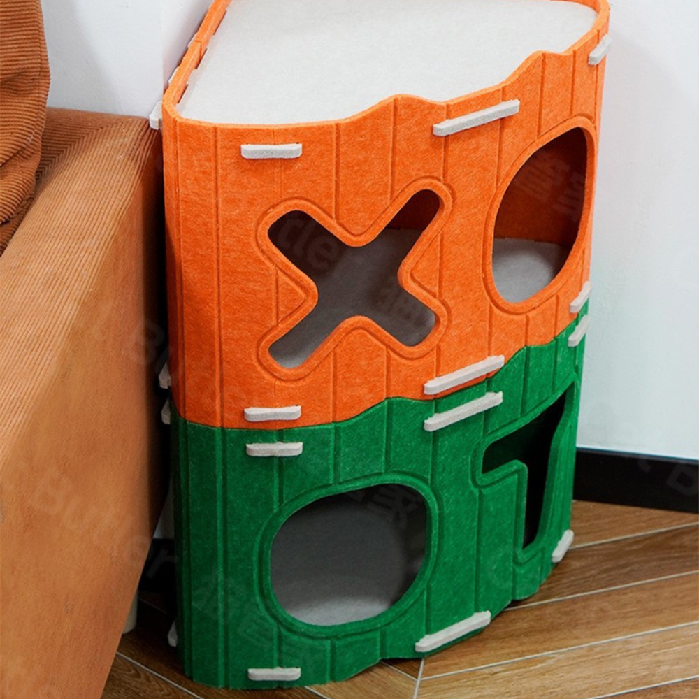 Stackable Felt Cat House - Modular Scratching Sanctuary