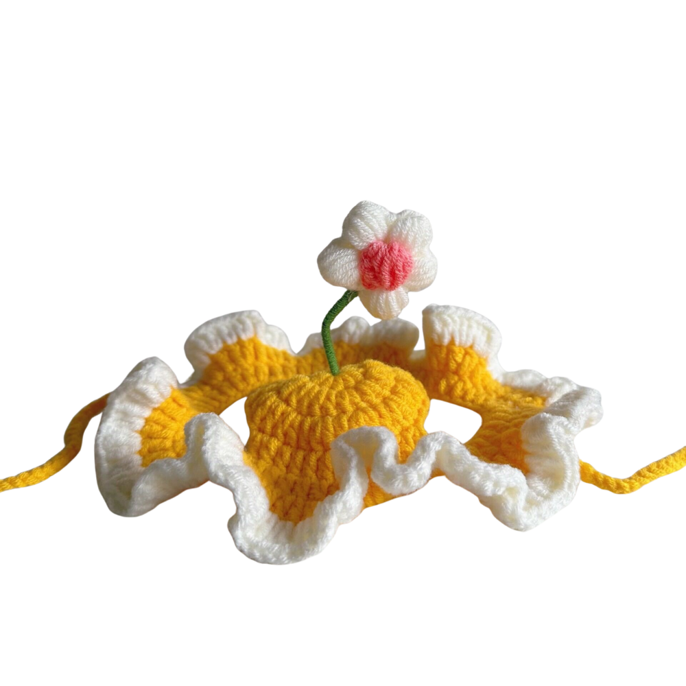 Hand-Knitted Crochet Cat Hat - Cute Artisan Pet Accessory