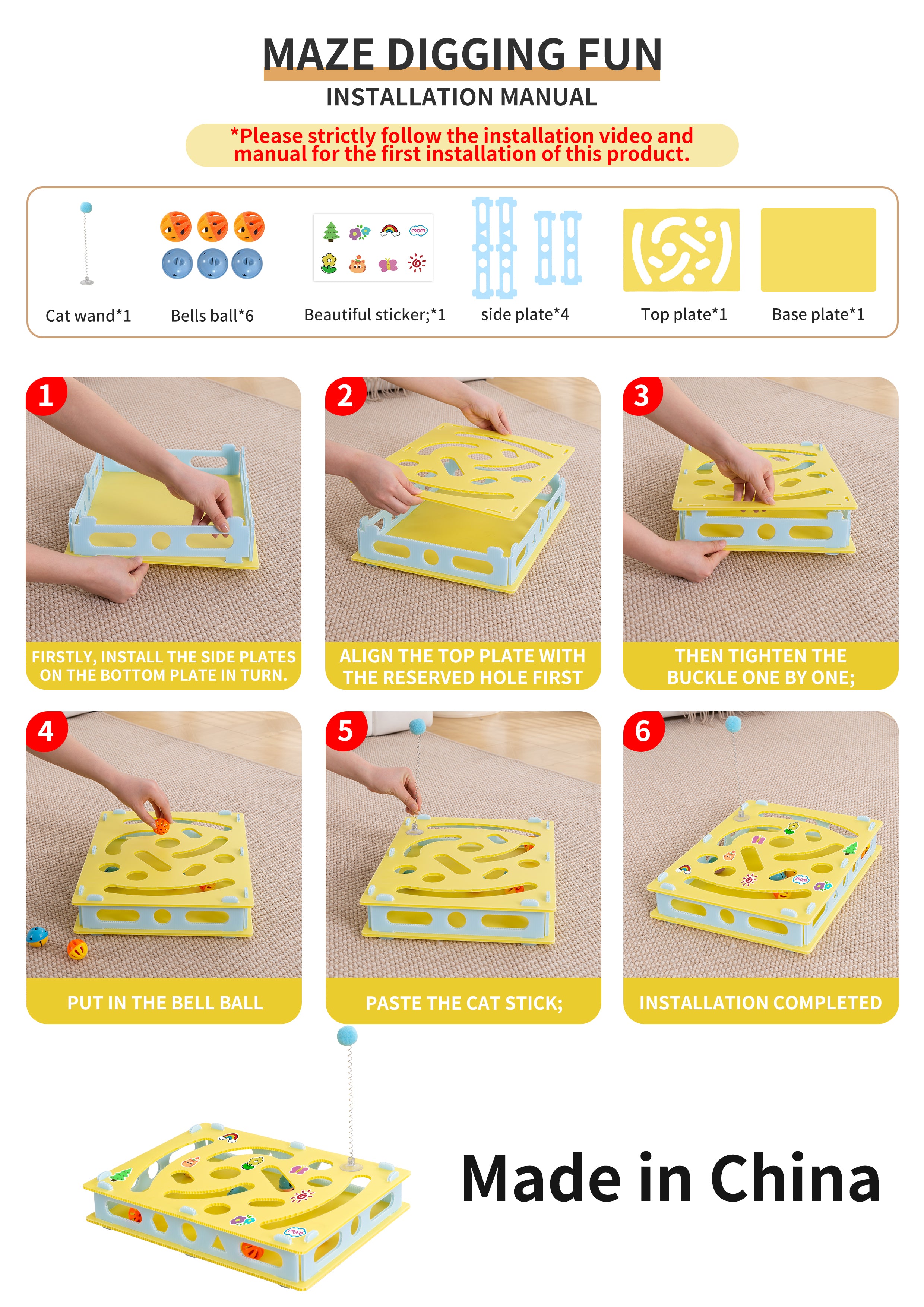 Suction Cup Spring Furball Cat Toy – Interactive Enrichment Game by CATATI SELECTED - Default Title - Playing - Catati