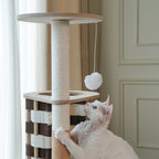 Wooden Design Modern Woven Cat Tree - Woven Cabin & Scratching Posts