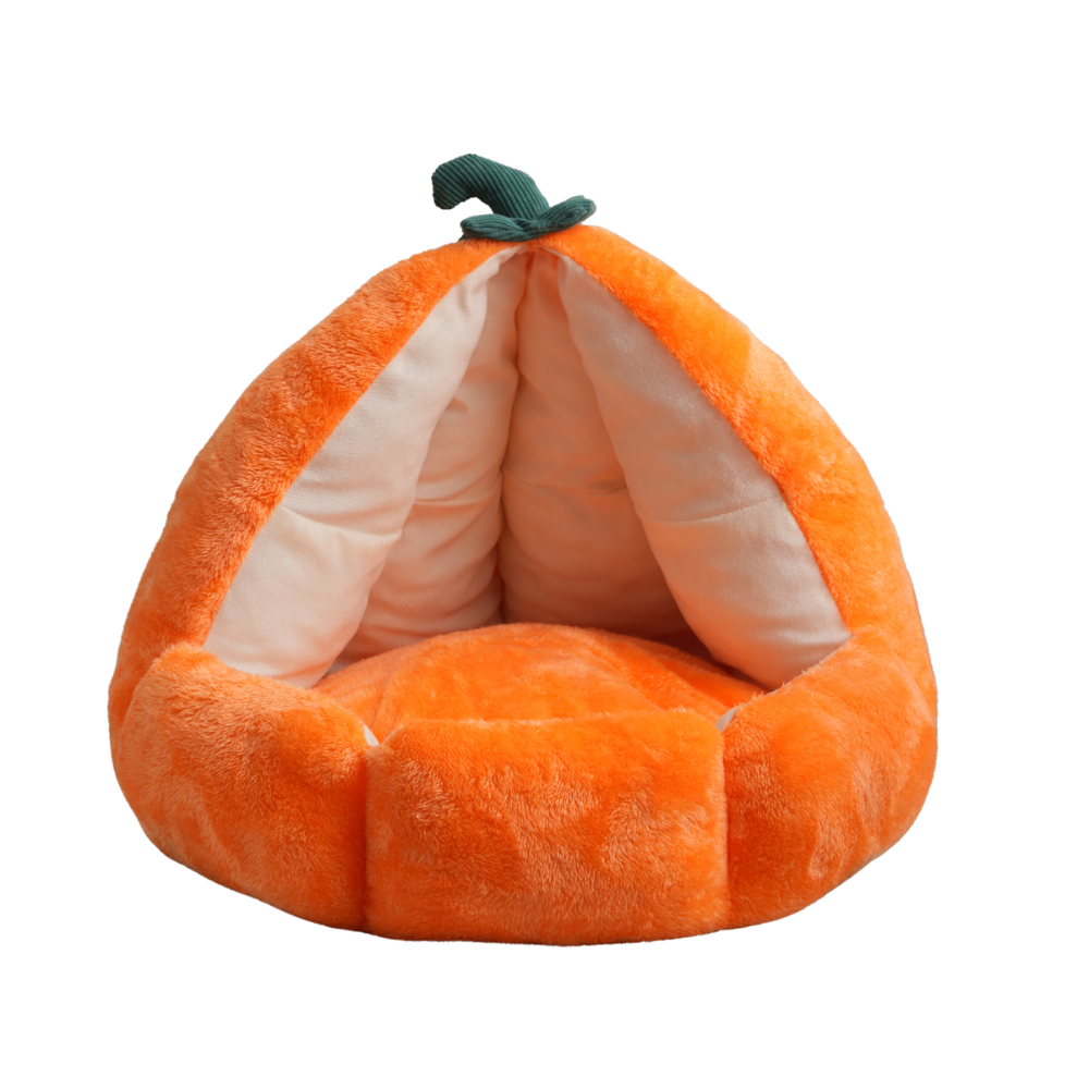 Pumpkin Cave Cat Bed - Ultra-Soft Plush Sanctuary